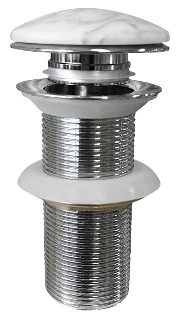 BLOK korek umywalkowy 5/4", klik-klak, grzybek biały carrara, mat