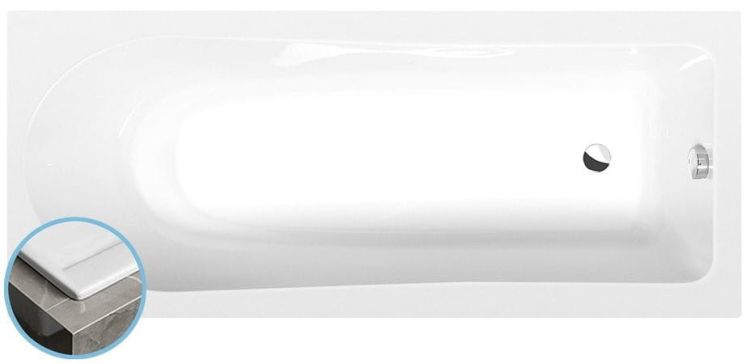 LISA SLIM wanna prostokątna 160x70x47cm, biała