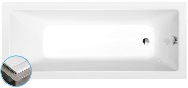 NOEMI SLIM wanna prostokątna 160x70x39cm, biała