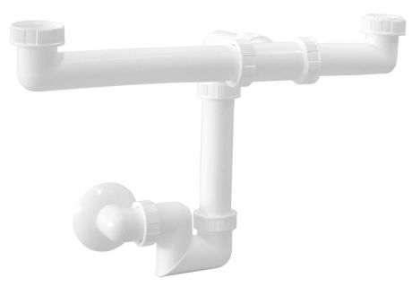 Przejdź do produktu Syfon umywalkowy podwójny, 5/4", DN40, biały