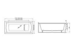 Wanna prostokątna 190x90 cm Ines Polimat 00085 