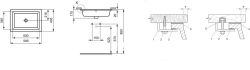Umywalka podblatowa 59,5x44 cm Ideal Standard Strada K077901 rysunek techniczny