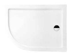 Brodzik półokrągły asymetryczny kompaktowy 120x80x4 cm Besco Saturn 120