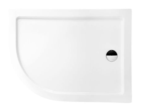 Przejdź do produktu Brodzik półokrągły asymetryczny kompaktowy 120x90x4 cm Besco Saturn 120 #BAS-120-NP