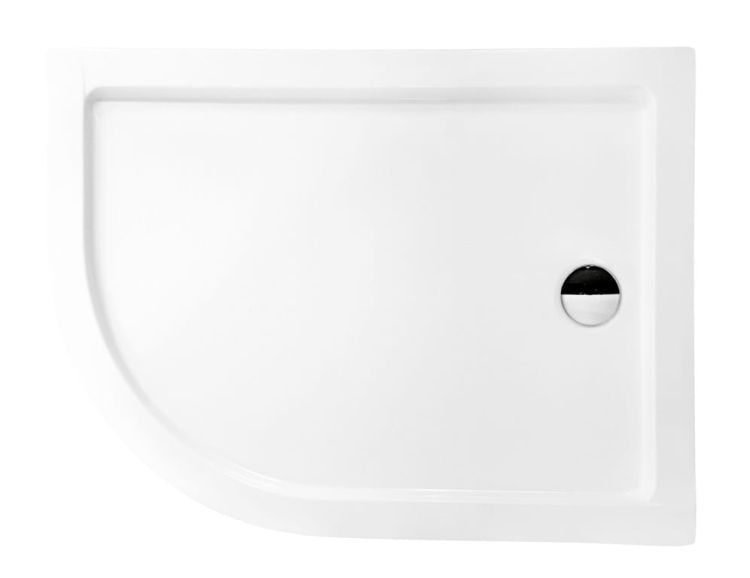 Brodzik półokrągły asymetryczny kompaktowy 120x80x4 cm Besco Saturn 120