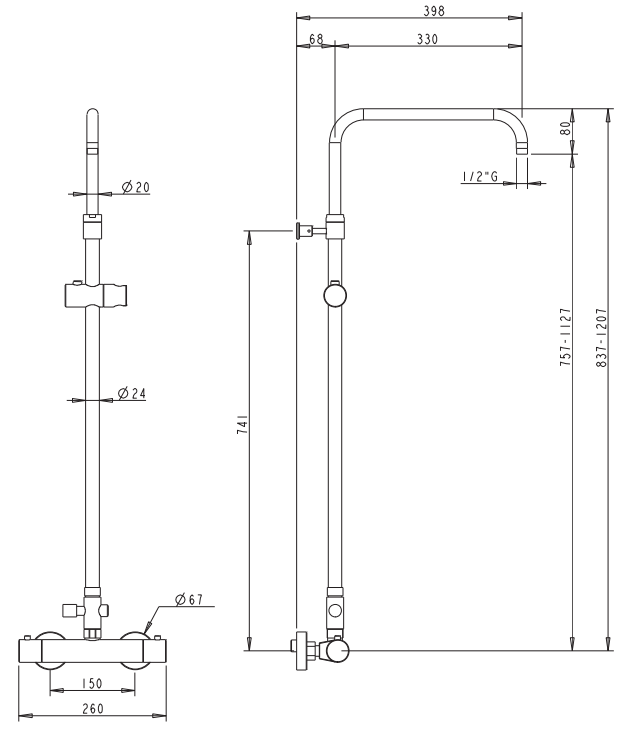 Sphera Docce Zestaw prysznicowy z deszczownicą i baterią termostatyczną TM1B13219CR