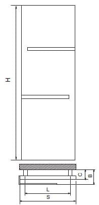 Grzejnik łazienkowy w kolorze do wyboru z palety Ral 160x56 cm Radeco Imperador rysunek techniczny