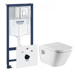 Kompletny zestaw stelaż podtynkowy do WC Grohe Rapid SL z miską WC Roca Gap i deską wolnoopadającą wypinaną 38827000+A346477000+A80148200U