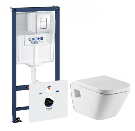 Przejdź do produktu Kompletny zestaw stelaż podtynkowy do WC Grohe Rapid SL z miską WC Roca Gap i deską wolnoopadającą wypinaną 38827000+A346477000+A80148200U