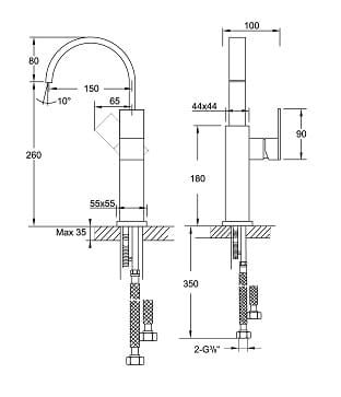 Przejdź do produktu Bateria umywalkowa wysoka Steinberg seria 135 chrom 1351551
