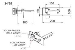 Bateria umywalkowa podtynkowa Remer Dream D15CR