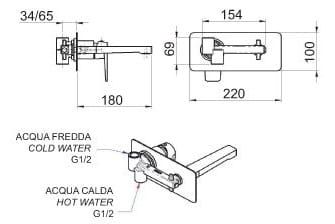 Bateria umywalkowa podtynkowa Remer Dream D15CR
