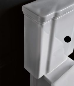Kerasan Waldorf czarna miska stojąca WC z mechanizmem spłukującym złoto 411704+418104+750991