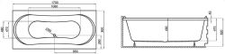 wanna 170x80 cm Polimat rys. tech.