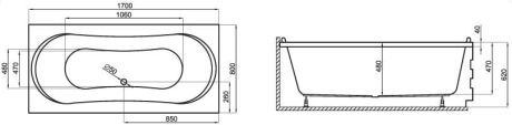 Przejdź do produktu Wanna prostokątna 170x80 cm LONG Polimat 00427 biały