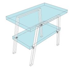 TWIGA wspornik stalowy 100x67cm, biały mat, 2 szt.
