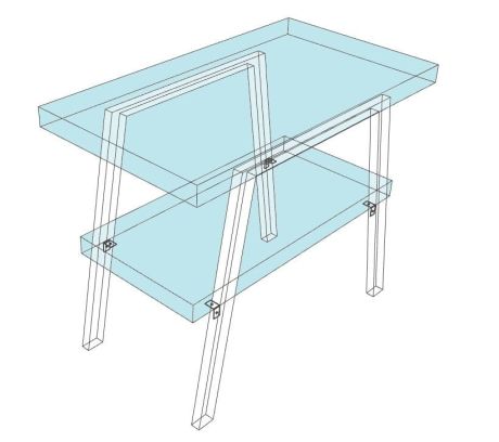 Przejdź do produktu TWIGA wspornik stalowy 100x67cm, biały mat, 2 szt.