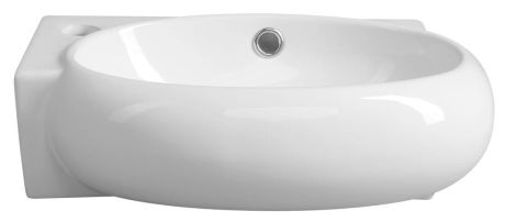 Przejdź do produktu RIBERA ceramiczna umywalka narożna 43x28,5cm, lewy otwór na baterię, biały