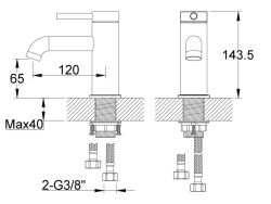 Bateria umywalkowa stojąca 14 cm Kohlman Axel QB100A chrom