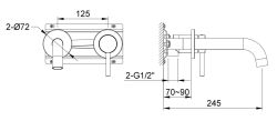 Bateria umywalkowa podtynkowa 2-otworowa Kohlman Axel QW180A chrom