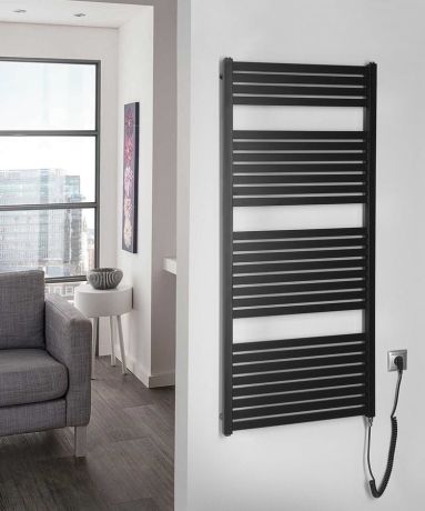 Przejdź do produktu TONDI-E grzejnik elektryczny 600x1330 mm, 600 W, czarny mat