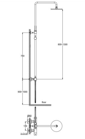 Przejdź do produktu Kolumna prysznicowa z okrągłą deszczownicą 20 cm Kohlman Axel QW276A chrom