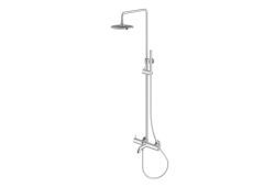 Kolumna prysznicowa z okrągłą deszczownicą 20 cm i wylewką Kohlman Axel QW277A chrom