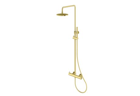Przejdź do produktu Złota kolumna prysznicowa termostatyczna z okrągłą deszczownicą 20 cm Kohlman Axel QW273AGD