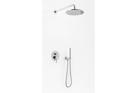 Przejdź do produktu Zestaw prysznicowy z okrągłą deszczownicą 20 cm, słuchawką prysznicową i baterią podtynkową Kohlman Axel QW210AR chrom