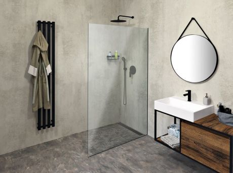 Przejdź do produktu ARCHITEX Zestaw do montażu szkła, podłoga/ściana, maksymalna szerokość 1200mm, czarny mat
