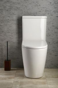 TURKU RIMLESS kompakt WC podwyższane, odpływ dolny/tylny
