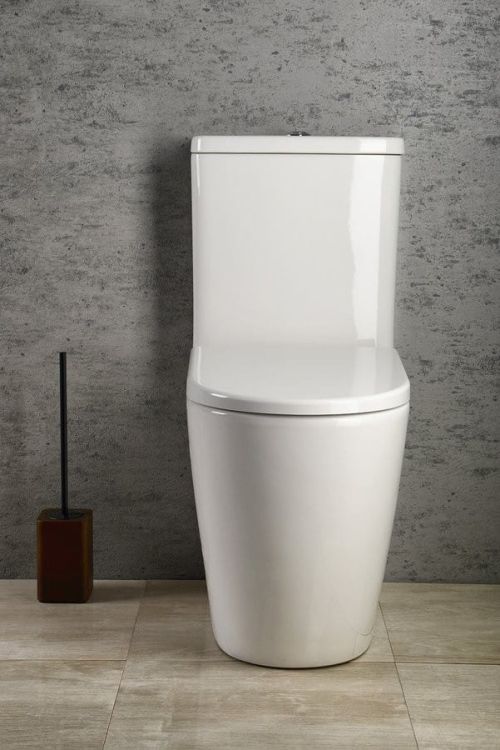 TURKU RIMLESS kompakt WC podwyższane, odpływ dolny/tylny