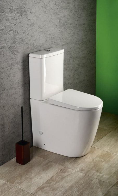 TURKU RIMLESS kompakt WC podwyższane, odpływ dolny/tylny