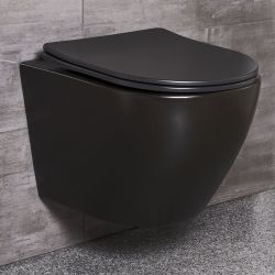Miska WC wisząca 37x48,5 cm z deską WC Kerra Delos czarny półmat