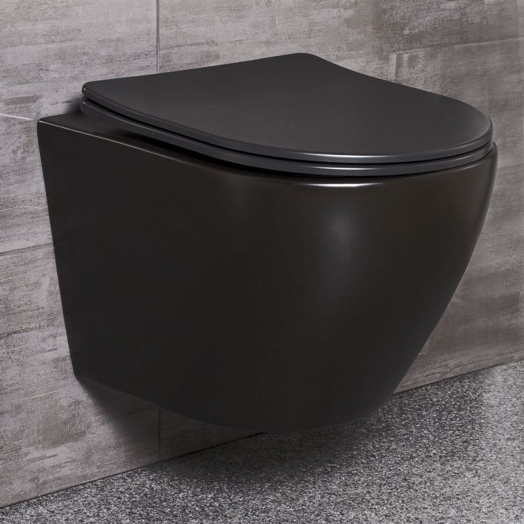 Miska WC wisząca 37x48,5 cm z deską WC Kerra Delos czarny półmat