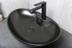 Umywalka nablatowa owalna Ø=45cm / h=17cm, Kerra KR 139 BLM czarny półmat