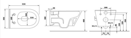 Przejdź do produktu AVVA CLEANWASH WC wiszące, z prysznicem bidetowym i baterią, Rimless, 35,5x53cm, biały