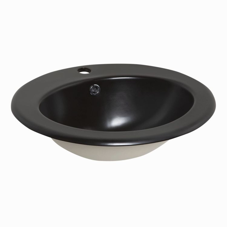 Umywalka meblowa owalna 51x46 cm Kerra KR132BLM czarny mat