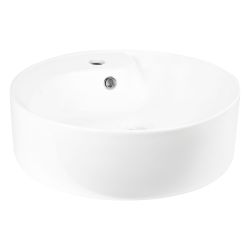 Umywalka nablatowa okrągła 46,5 cm Kerra KR09 biały połysk
