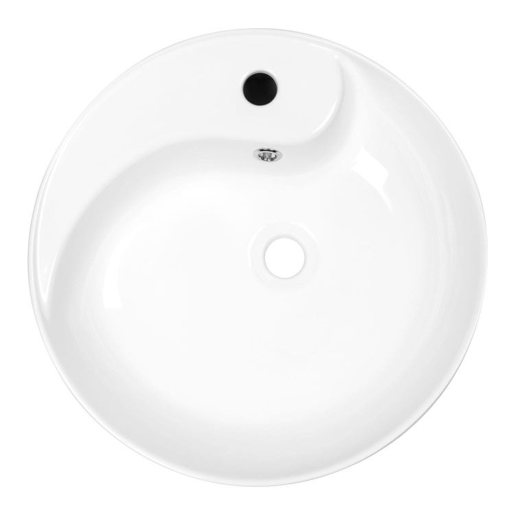 Umywalka nablatowa okrągła 46,5 cm Kerra KR09 biały połysk
