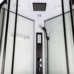 Kabina prysznicowa 90x90 cm z hydromasażem i brodzikiem Kerra Petrus czarny