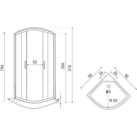 Przejdź do produktu Kabina prysznicowa 90x90 cm z hydromasażem i brodzikiem Kerra Petrus czarny