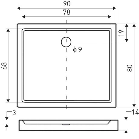Przejdź do produktu Brodzik akrylowy, prostokątny 90x80x14 cm ze zintegrowaną obudową Kerra Victor biały