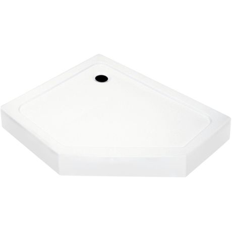 Przejdź do produktu Brodzik akrylowy, pięciokątny 100x80x13 cm ze zintegrowaną obudową Kerra Glasgow 100L biały