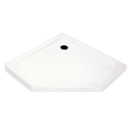 Przejdź do produktu Brodzik pięciokątny, płaski 90x90 cm ze zintegrowaną obudową Kerra Glasgow Slim biały