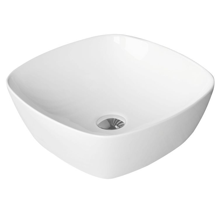Umywalka nablatowa kwadratowa 41 cm Kerra KR650 biały połysk