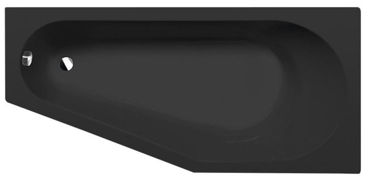 TIGRA R wanna asymetryczna 170x80x46cm, prawa, czarny mat