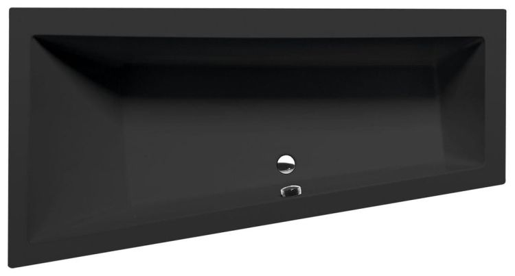 ANDRA L wanna asymetryczna 180x90x45cm, czarny mat