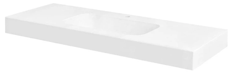 EMICO umywalka podwójna, 140x50 cm, wersja R, Rockstone biały mat