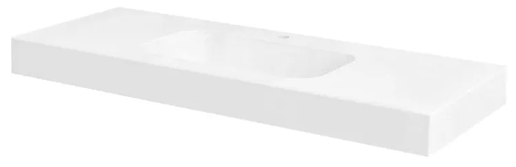 EMICO umywalka podwójna, 150x50 cm, wersja R, Rockstone biały mat